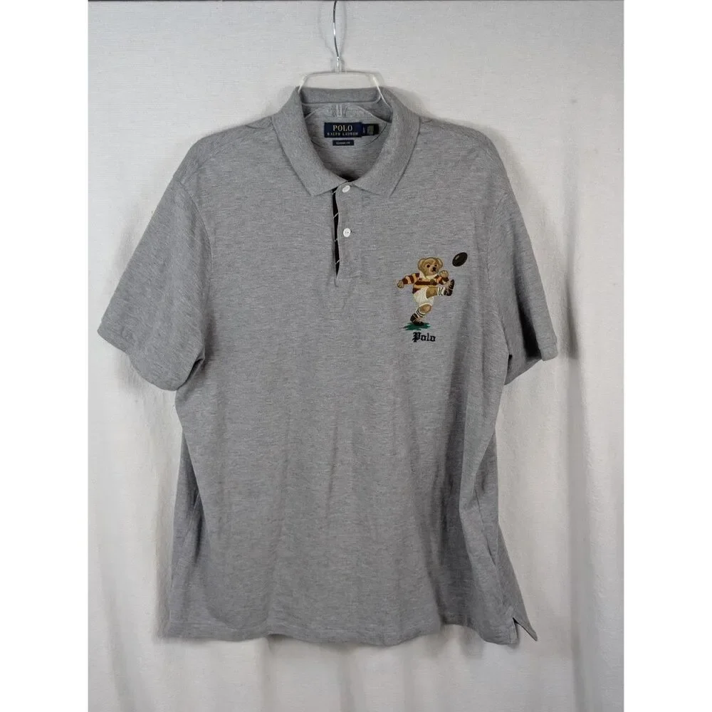 Polo Ralph Lauren Polo Bear Polo Shirt Gray Men's Size Large